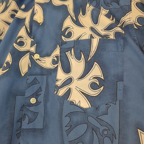 Vintage Gotcha Button Down Mens Large Blue/White Surfer Skater Beach Vacation - Picture 3 of 9